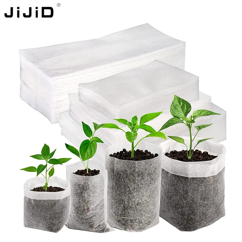 

JiJiD Eco-friendly Biodegradable Non-woven Nursery Bags Fabric Bags grow bags for plants