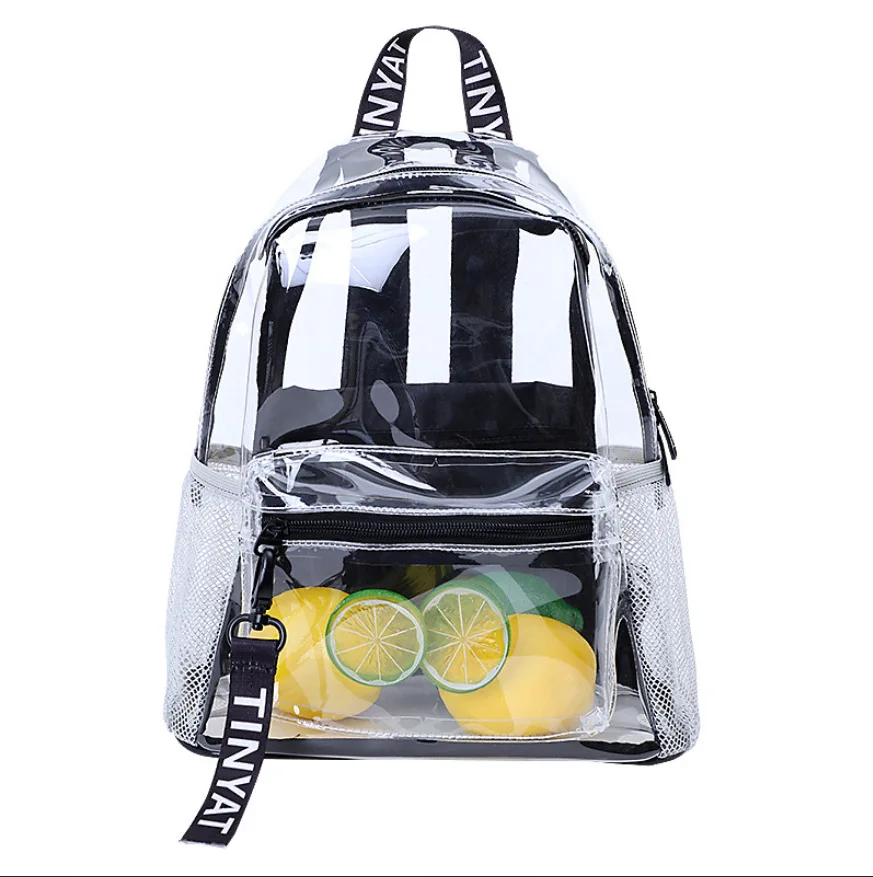 

Amazon Large Capacity Transparent PVC Backpack Waterproof Female Student Fashion School bag jelly Backpack Can Be Customized