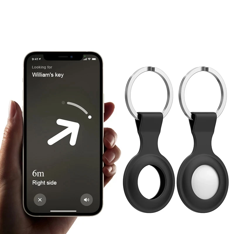 

DHL Free Silicone Protective Cover Case For Apple Airtag Locator Tracker Anti-lost Device Keychain Sleeve Ring Buckle