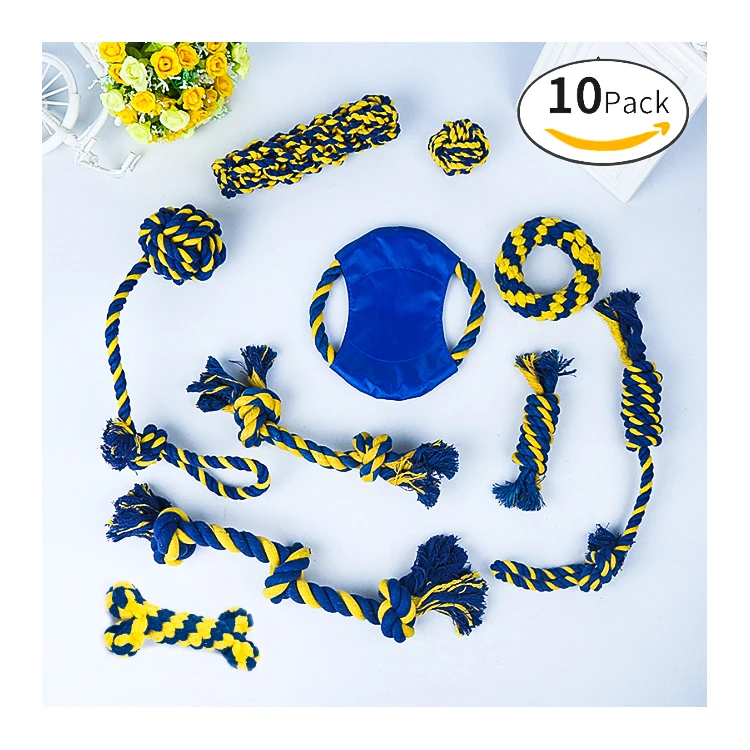 

Wholesale hot sale products pet dog chew toy 10 pack set cotton rope ball pet toys chew dog toys