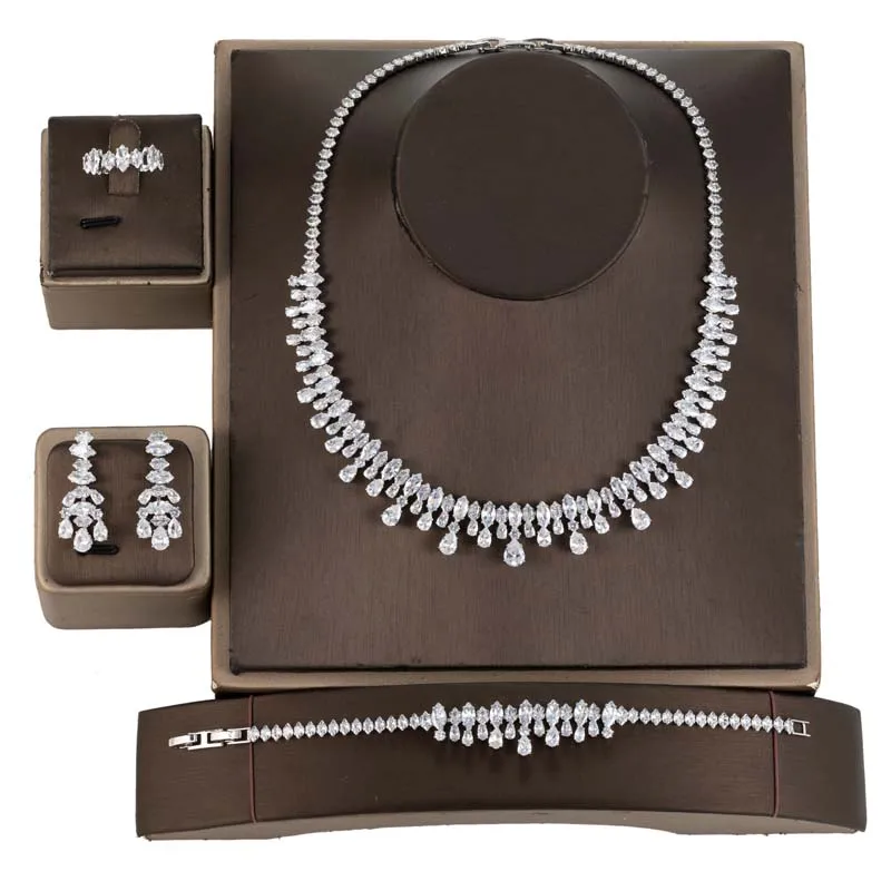 Dubai Bridal AAA Cubic Zirconia Luxury Jewelry Necklace Fashion Wedding Accessories Dining Room Sets Mothers' Day Gift BN9059