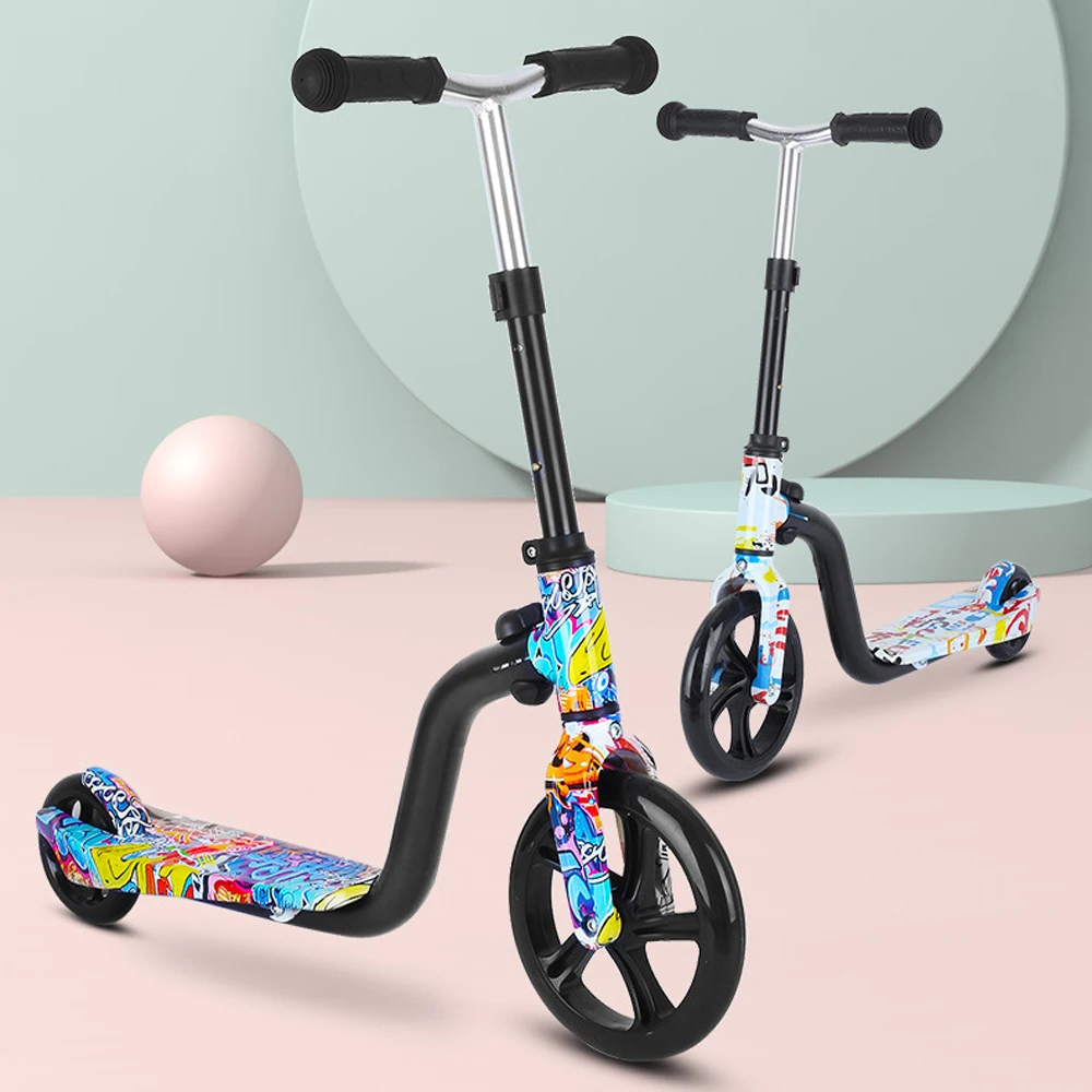 

Child toy 2 wheel kick scooter for kids with LED spraying jet light music effect wheel foldable scooter