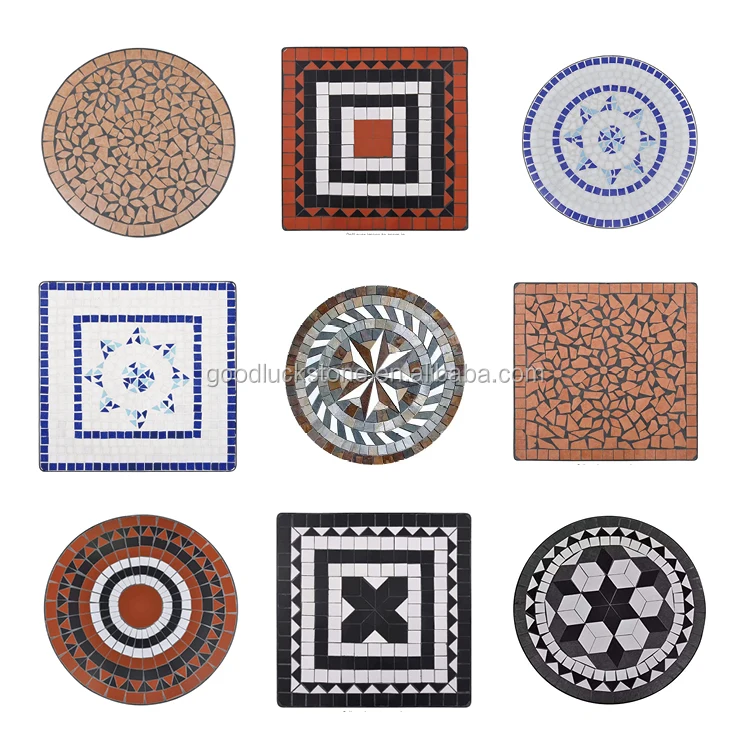 Outdoor Garden Ceramic Tile Top Mosaic Round Table factory