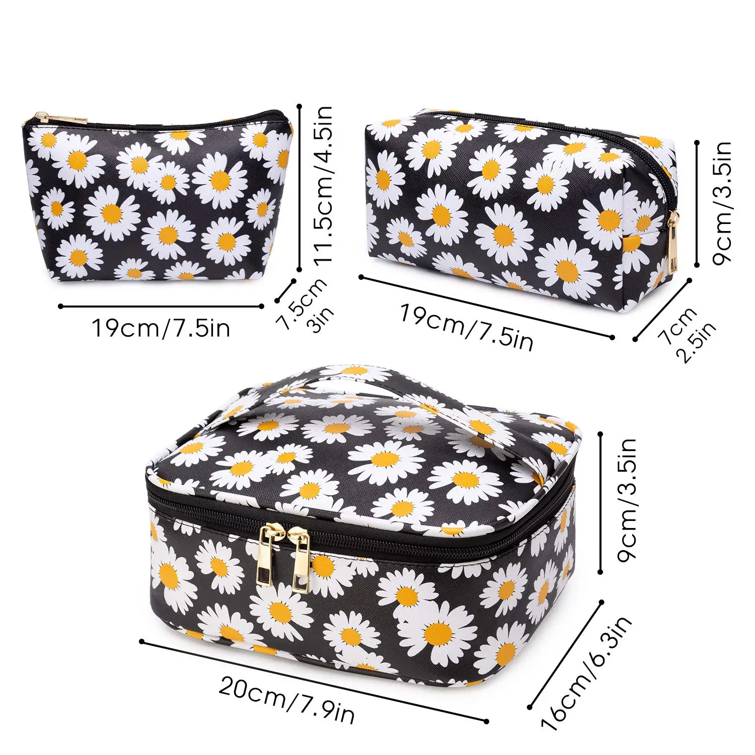 

Portable Water Resistant 3 Pieces Makeup Bag Toiletry Bag For Travel Outdoors