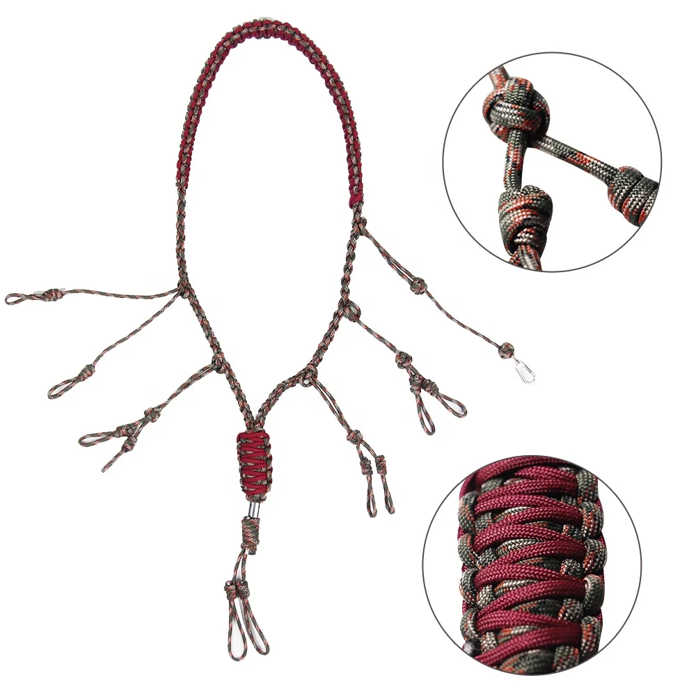 

Custom Animal Hunting Equipment Military Paracord Game Carrier Goose Duck Call Lanyard turkey calls, Red, camo