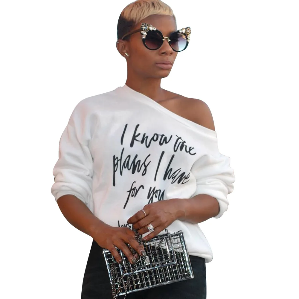 

hot sale long sleeve off shoulder sweater shirts for women blouses ladies clothing, Picture color