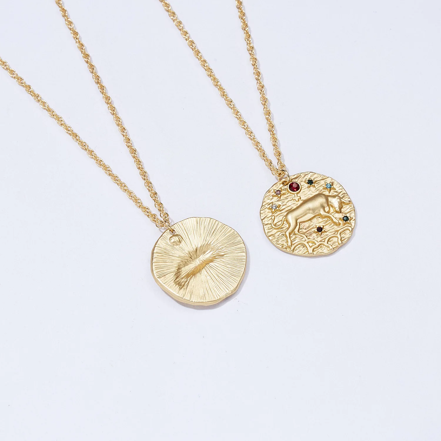Astrology Gold Plated Wholesale 12 Zodiac Sign Pendant Necklace For
