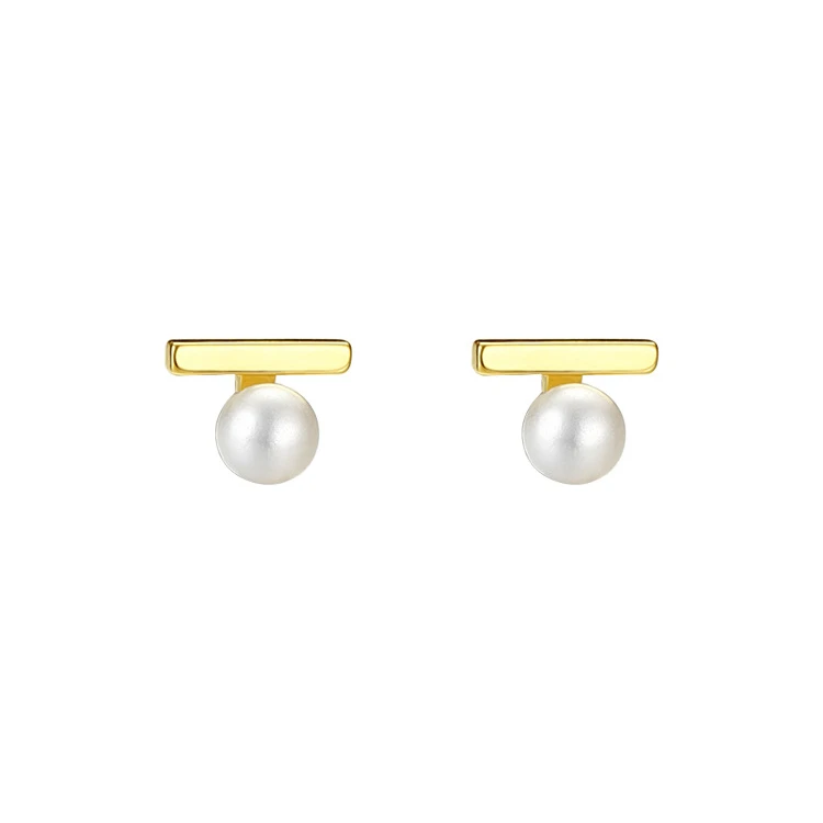 925 Sterling Silver One Line Pearl Earrings for Women 2022 New Summer Light Luxury Minority Earrings New Simple and Fresh