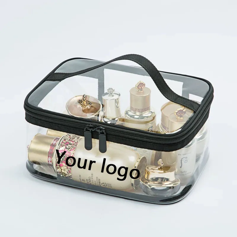 

Custom Pouch Zipper Clear Plastic PVC Transparent PVC Bath Waterproof Cosmetic Bag with logo