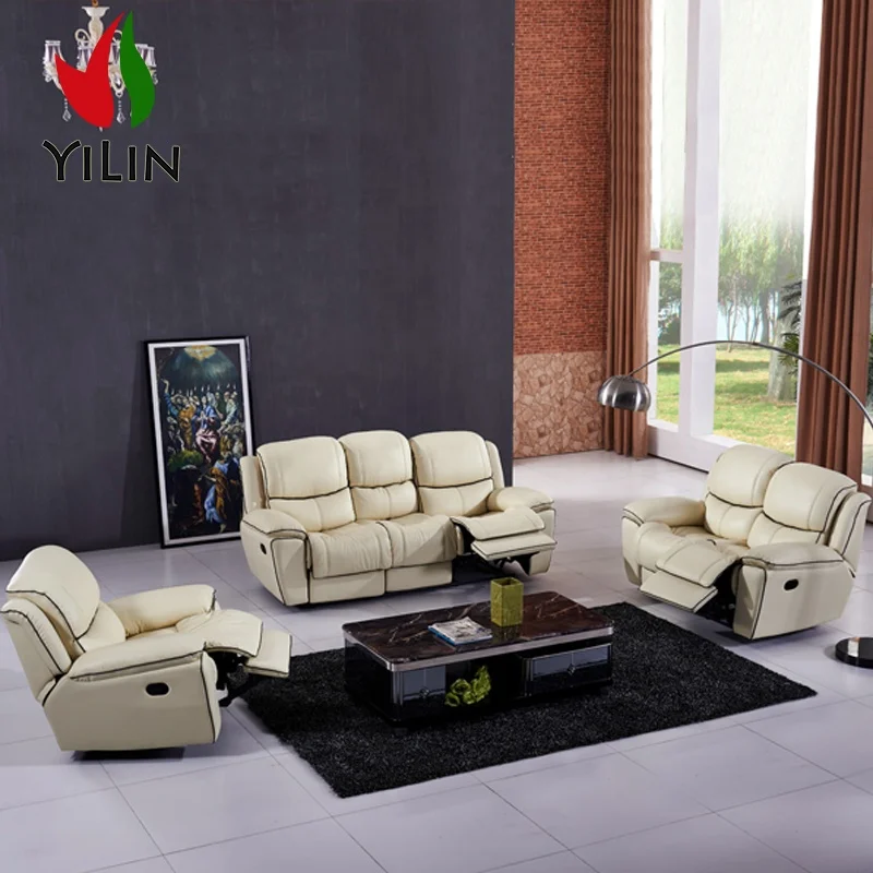 Electric Leather Sectional Couches Automatic Recliner Sofa Set
