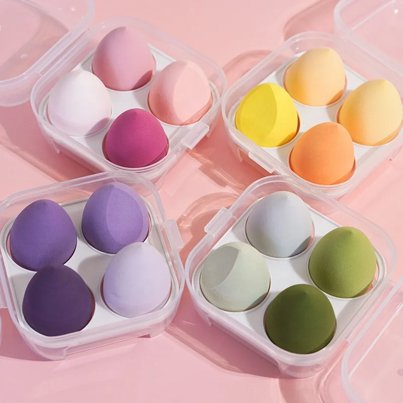 

Custom Logo 4 in 1 Makeup Sponge Latex Free Vegan Beauty Makeup Blender Sponge, Customized color