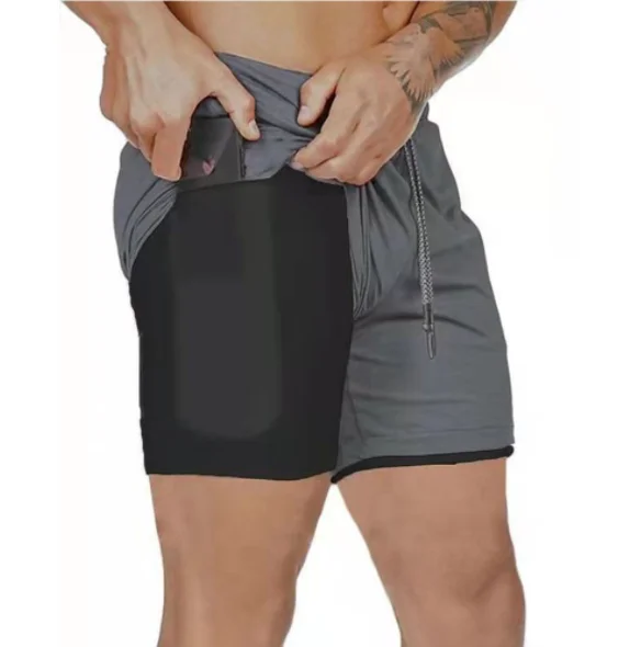 

High Quality Cotton Mens Fitness Training Custom Seamless Dry Fitt Elastic Sports Camo Gym Shorts With Liner, Picture