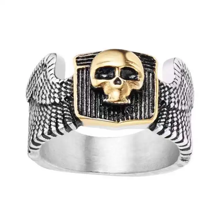 

Personality Punk Skull men's stainless steel ring trend ring