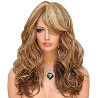 

Hot Sales Women Fashion Long Water Wave Human Hair Wig Blonde Human Hair Wig