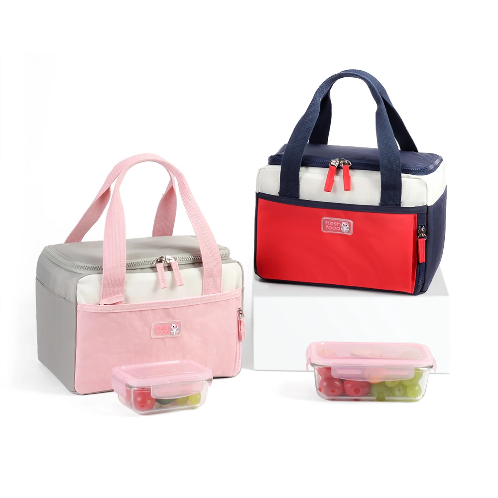 

High Quality Multi Function Nylon Aluminium Foil Reusable Thermal Insulated Mommy Bag Cooler Bag Insulated Lunch Bag For Kids, Custom you like color