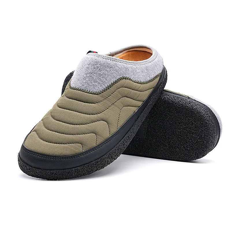 

New Large Size Outdoor Plush Cotton fleece lined Suitable Men fur slides Women Indoor Non Slip Thick Bottom Winter Warm Slippers