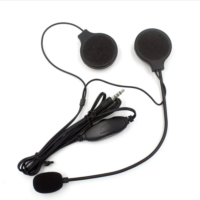 

Motorcycle Helmet Headphone Stereo Headset Call Earphone 3.5mm Jack-plug Adjustable Microphone, Black