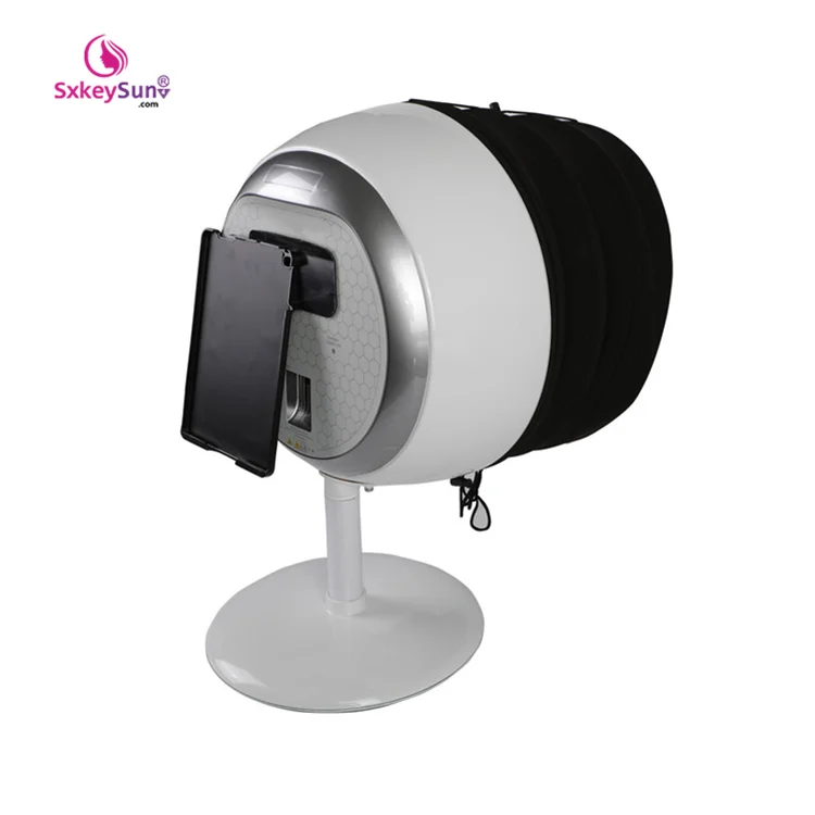 

2021 hot champagne portable facial cosmetics magic mirror allergic skin test beauty device 3d skin analyzer