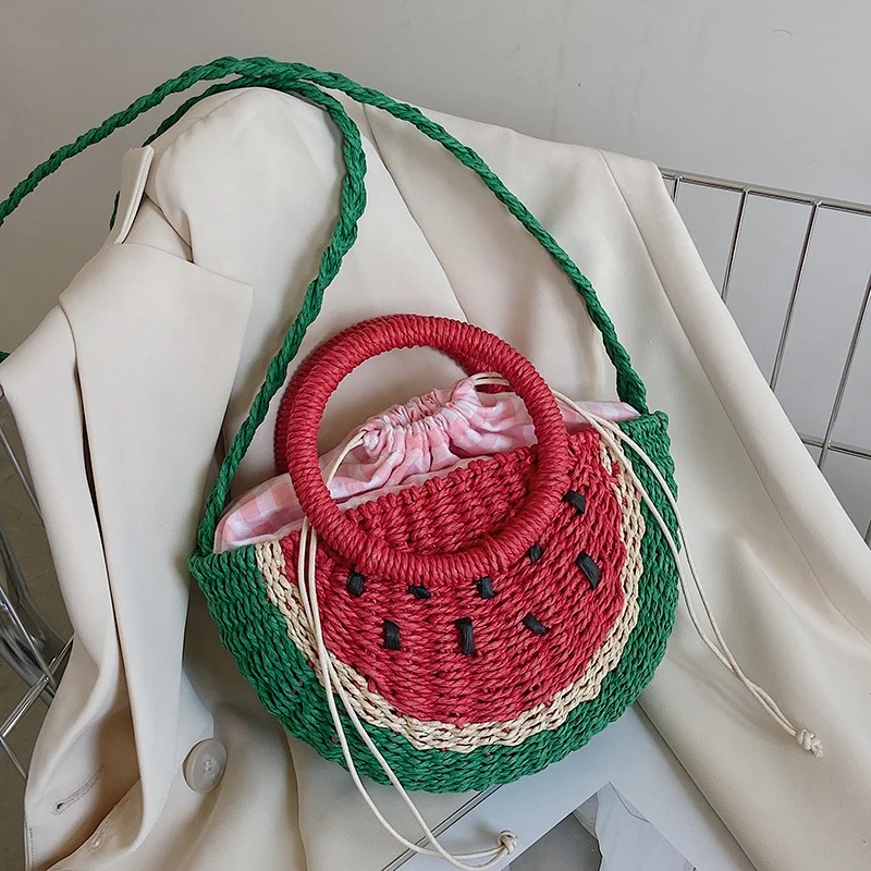 

Wholesale Summer New Drop Shipping Straw Basket Bag Small Jelly shoulder bag Women Woven Natural Handbags