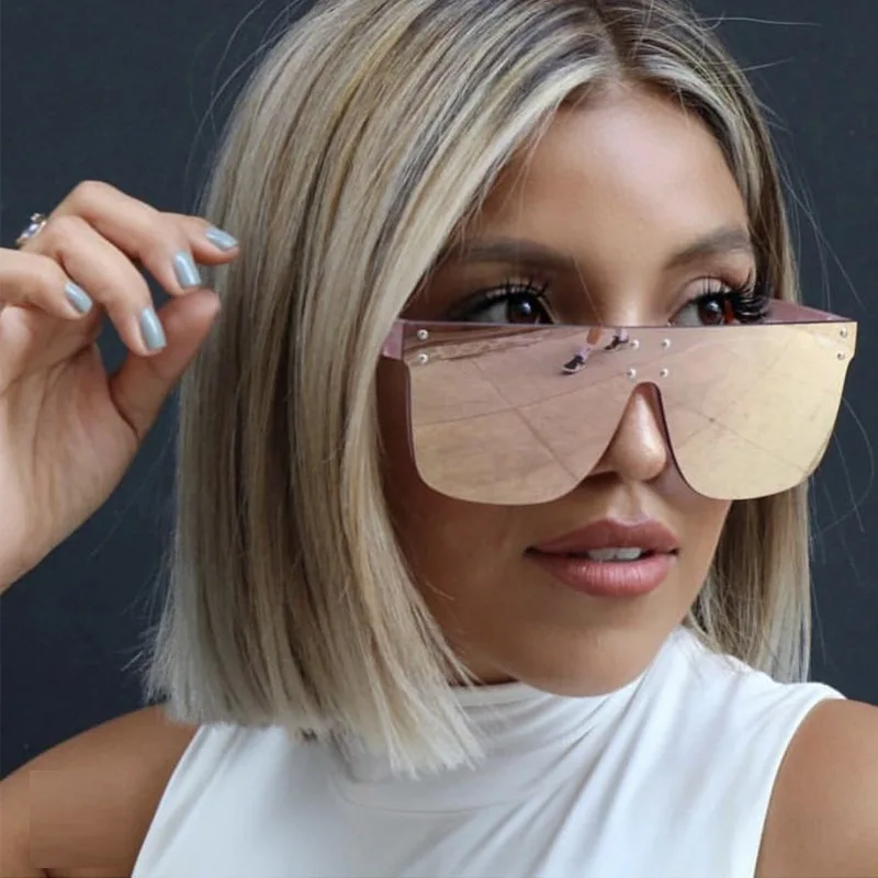 

wholesale one piece fashion sun glasses vendor trendy big frame oversized women shades sunglasses 2021
