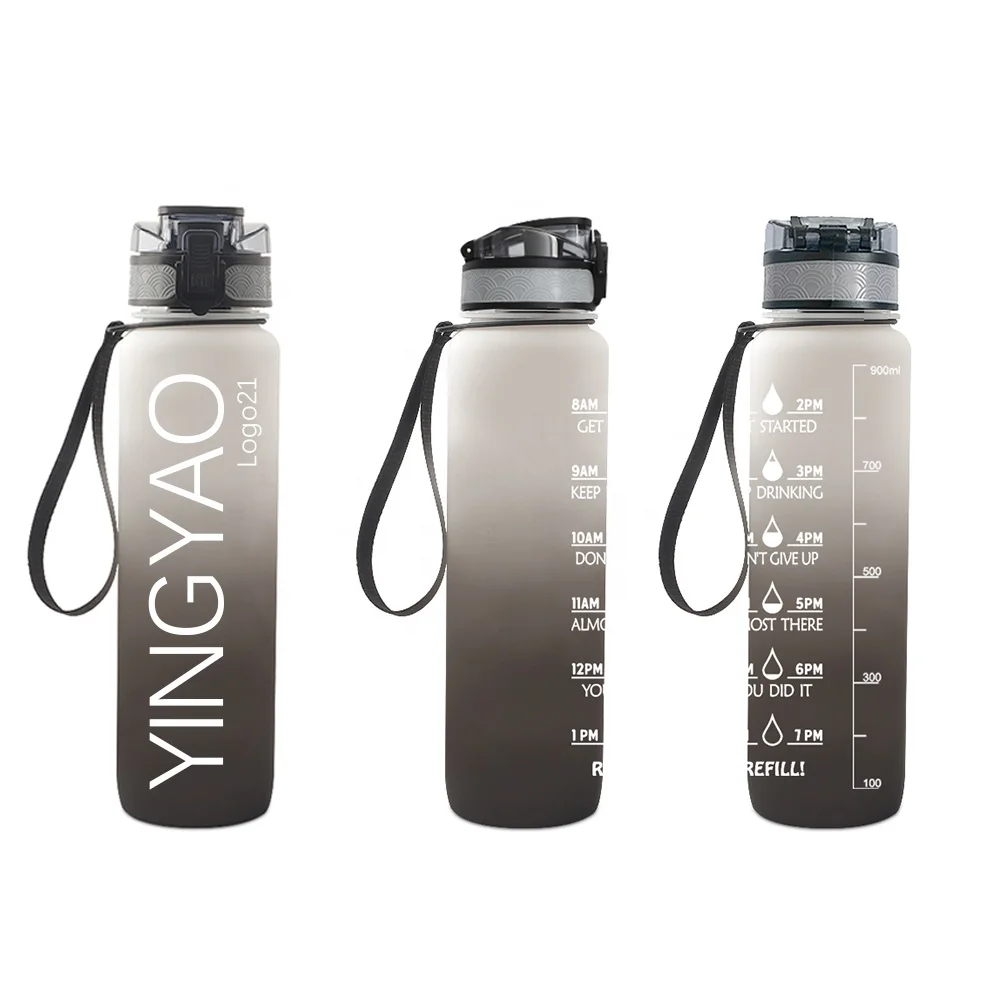 

For Gym Fitness School Reusable Wide Mouth Tritan 1.5l 1 liter 1000ml Free BPA Outdoor Sport Plastic Motivational Water Bottle, Custom