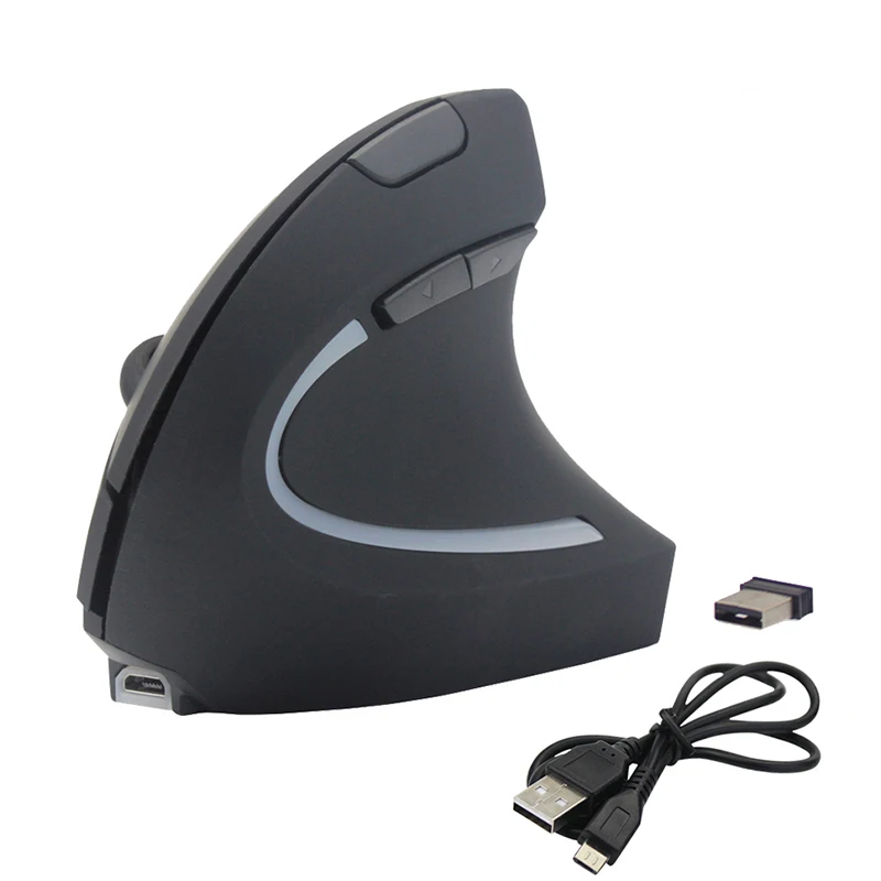 

2021 Amazon Top Seller 6 Buttons 3 Adjustable Vertical Mouse 1600 DPI Optical 2.4G USB Wireless Gaming Mouse