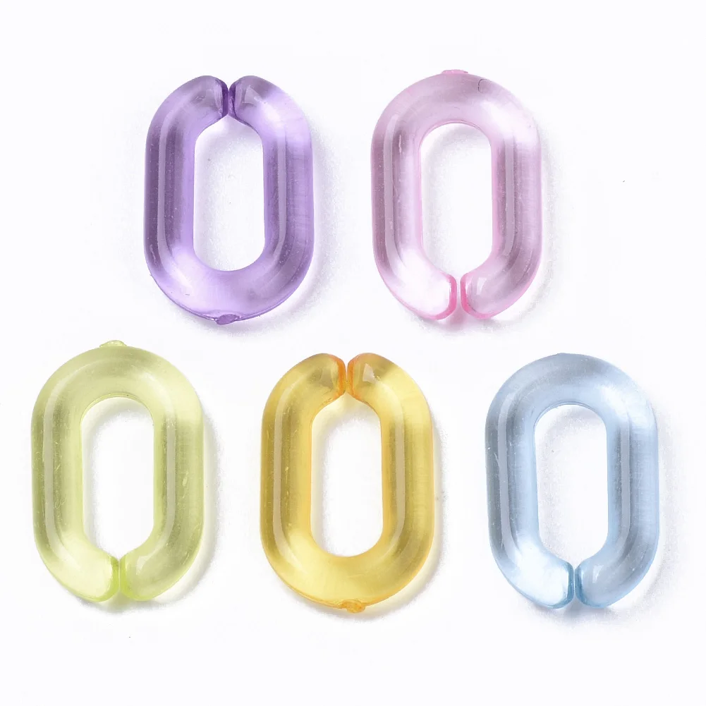 

PandaHall Oval Transparent Acrylic Linking Rings Quick Link Connectors, Mixed color