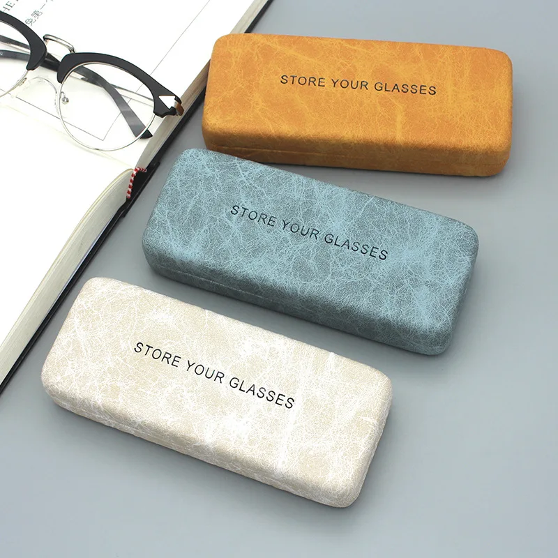 

Vintage Portable Unisex Leather Spectacle Eye Glasses Case Waterproof Hard Eyeglasses Reading Glass Boxes Eyewear for Women Men