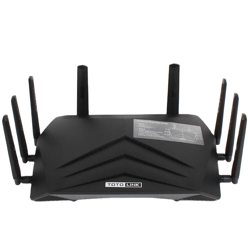 

TOTOLINK A8000RU Wireless Gaming Router AC4300 Tri-band Gigabit Router 8*5dBi antennas USB3.0 Port 4300mbps, Black