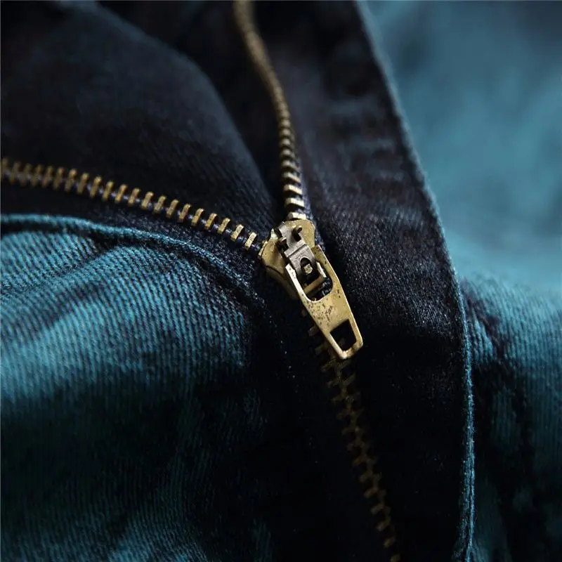 

2021 Men Jeans Cool Casual Men's Classic Design Pencil Pants Autumn Straight Blue Color Flexible, Customized color