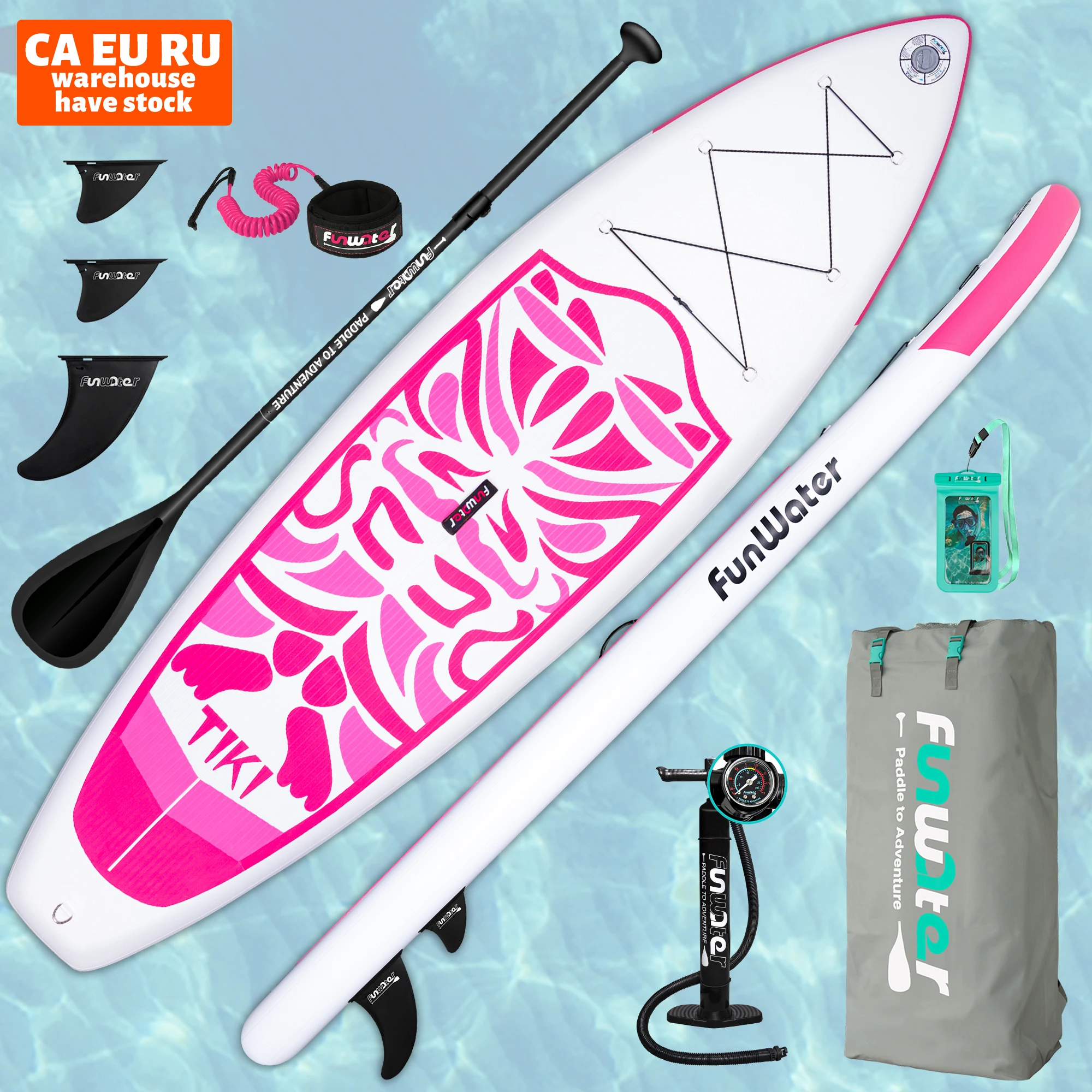 

FUNWATER Dropshipping OEM 10'6" Pink Paddleboard inflatable sub stand-up paddle board stand up padle board sup waterplay surfing