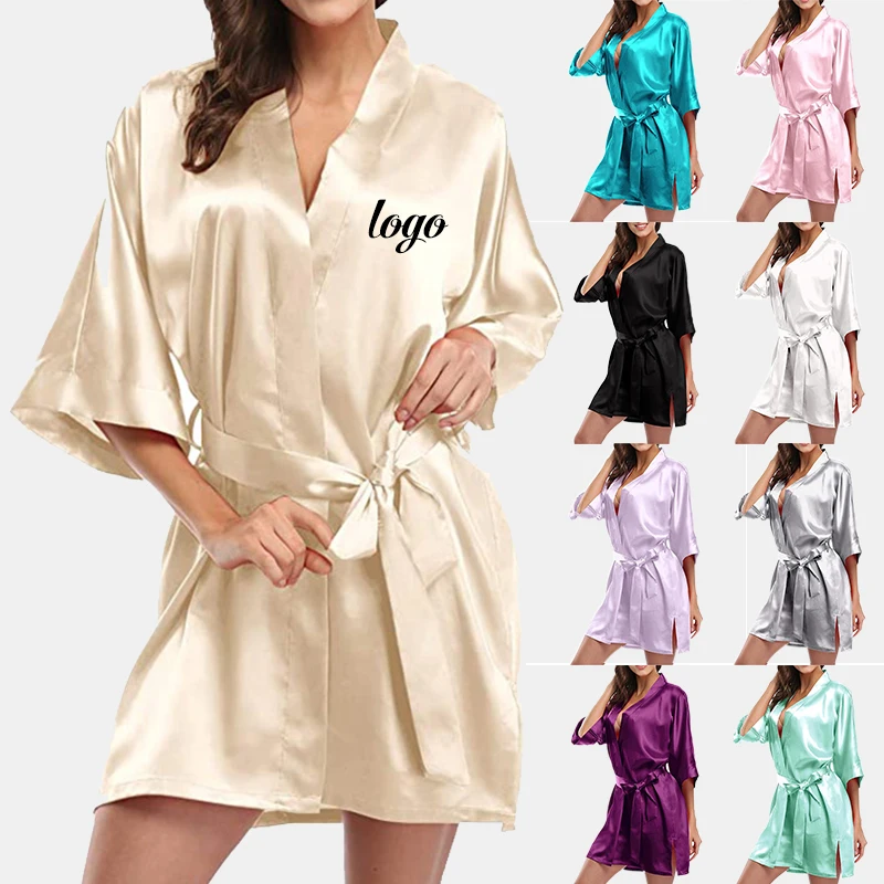 

Amazon Hot Sale Satin Brides Robes for Women Wedding Bridesmaid Satin Robes
