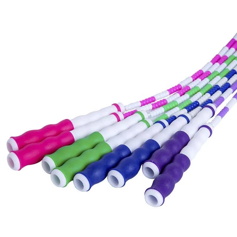 

Hot selling Kids Beaded Jump Rope Long Handle Jump Rope For Skipping, 5 colors