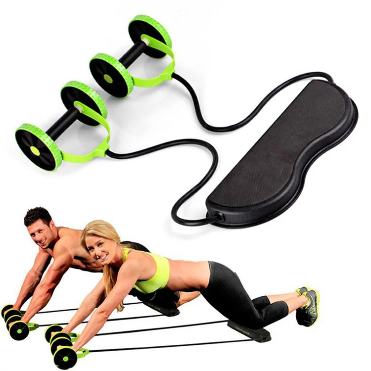 

Home Gym Revoflex Xtreme Pull Rope Plastic Waist Expander Spring Exerciser Abdominal Wheel, Green