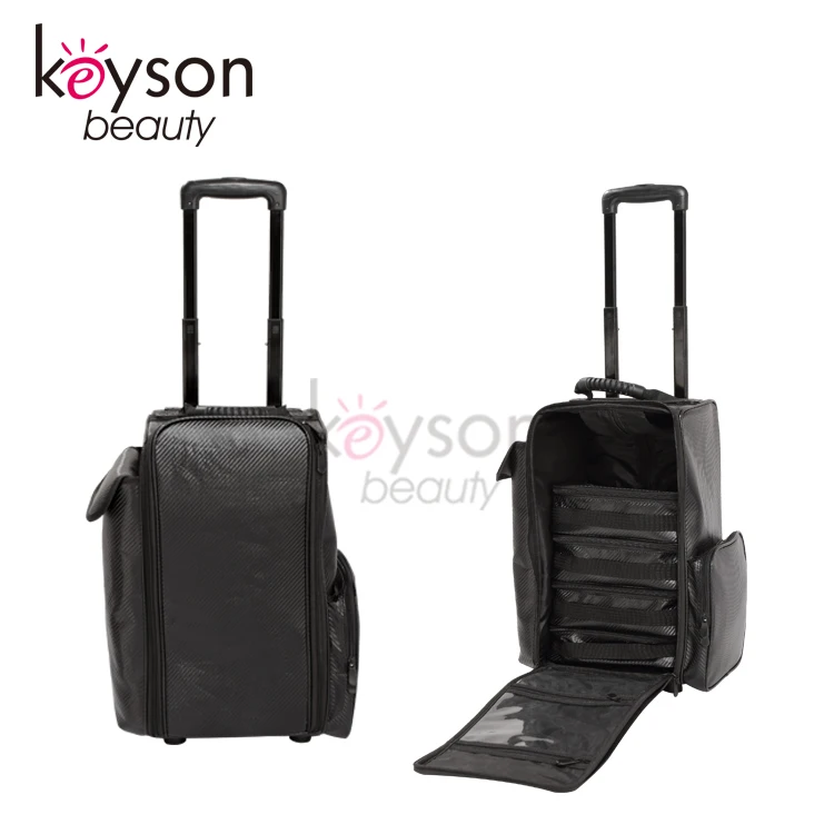 

Keyson nylon rolling trolley makeup case trolley makeup artist case trolley beauty case for makeup artist, Black,etc