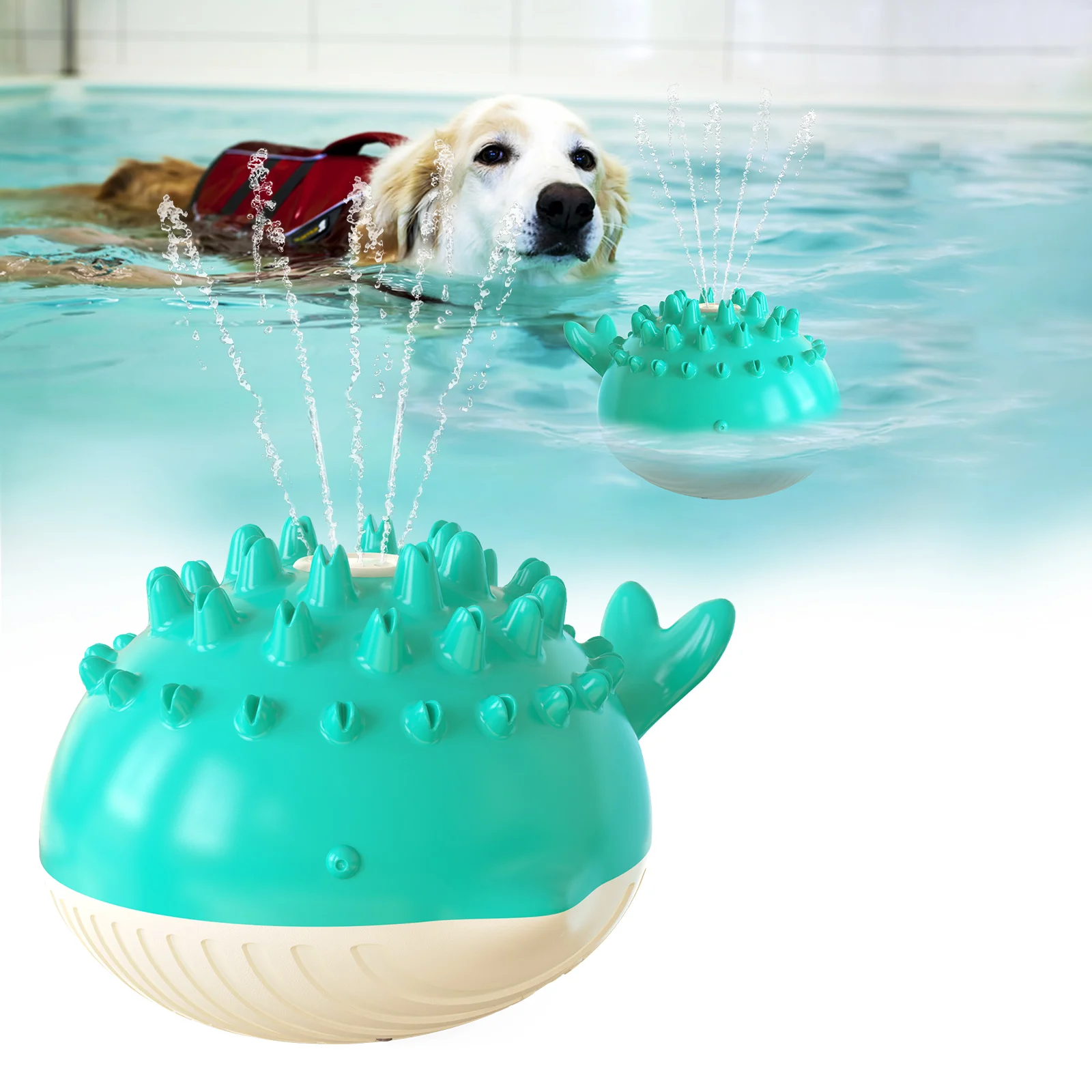 

Smart dog water spray toy swimming toy for dog interactive rubber dog chew toy