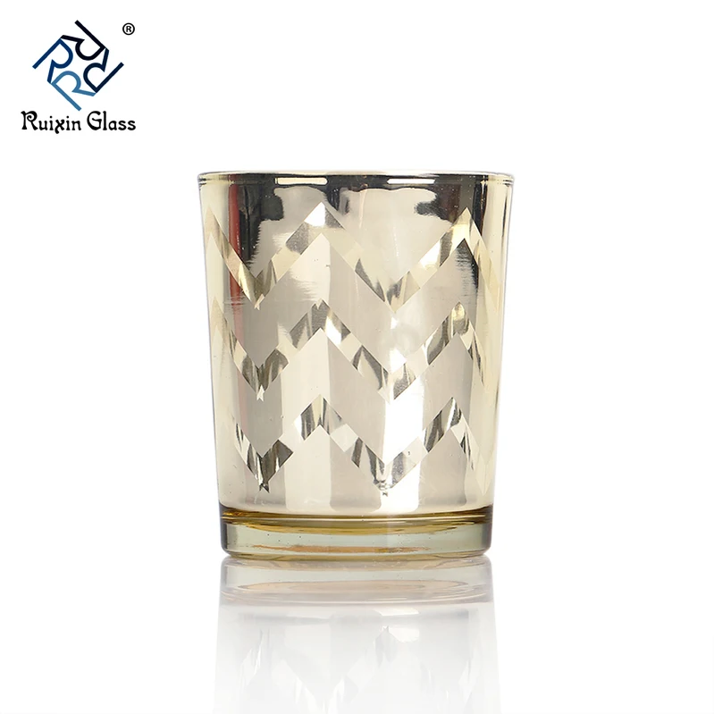 CD0831 New Design High Quality Glass Electroplating Small Tea Light Candle Holder