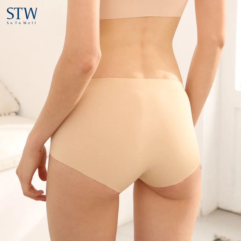 
Ladies Lovely Lingerie Nude Silk Plus Size Seamless Underwear Menstrual Panties 