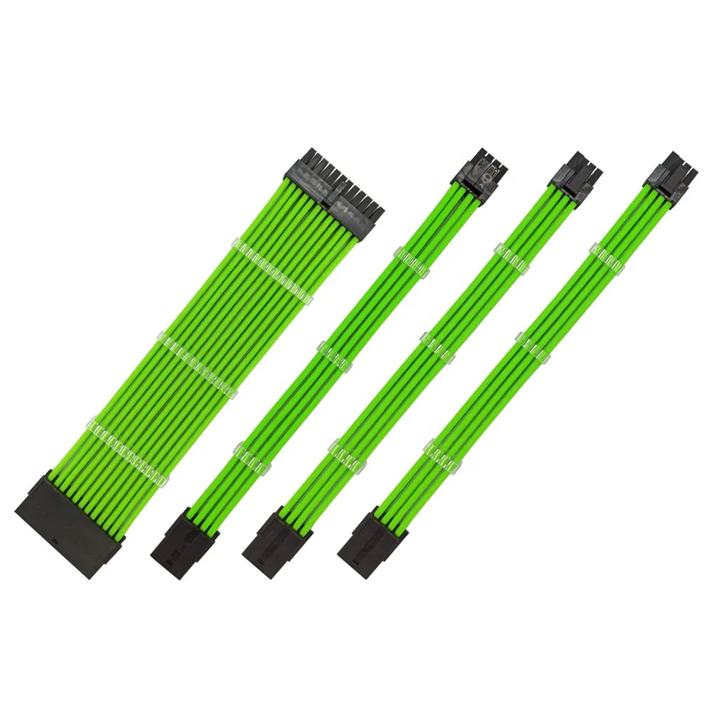 

1 Set 30cm A-TX Basic Extension Cable Kit PC GPU CPU Power Supply Sleeved Wire Computer Connectors 24-PIN 8-PIN 6PIN 4+4PIN