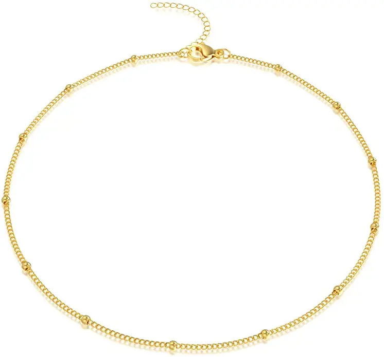 

18K Gold Plated Dainty Satellite Bead Necklace