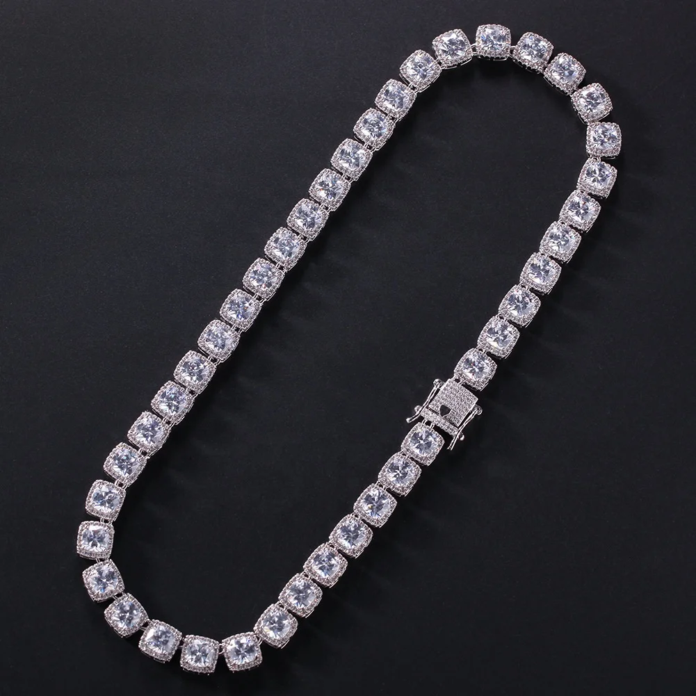 

Hip Hop Iced Out Square Baguette Men Necklace