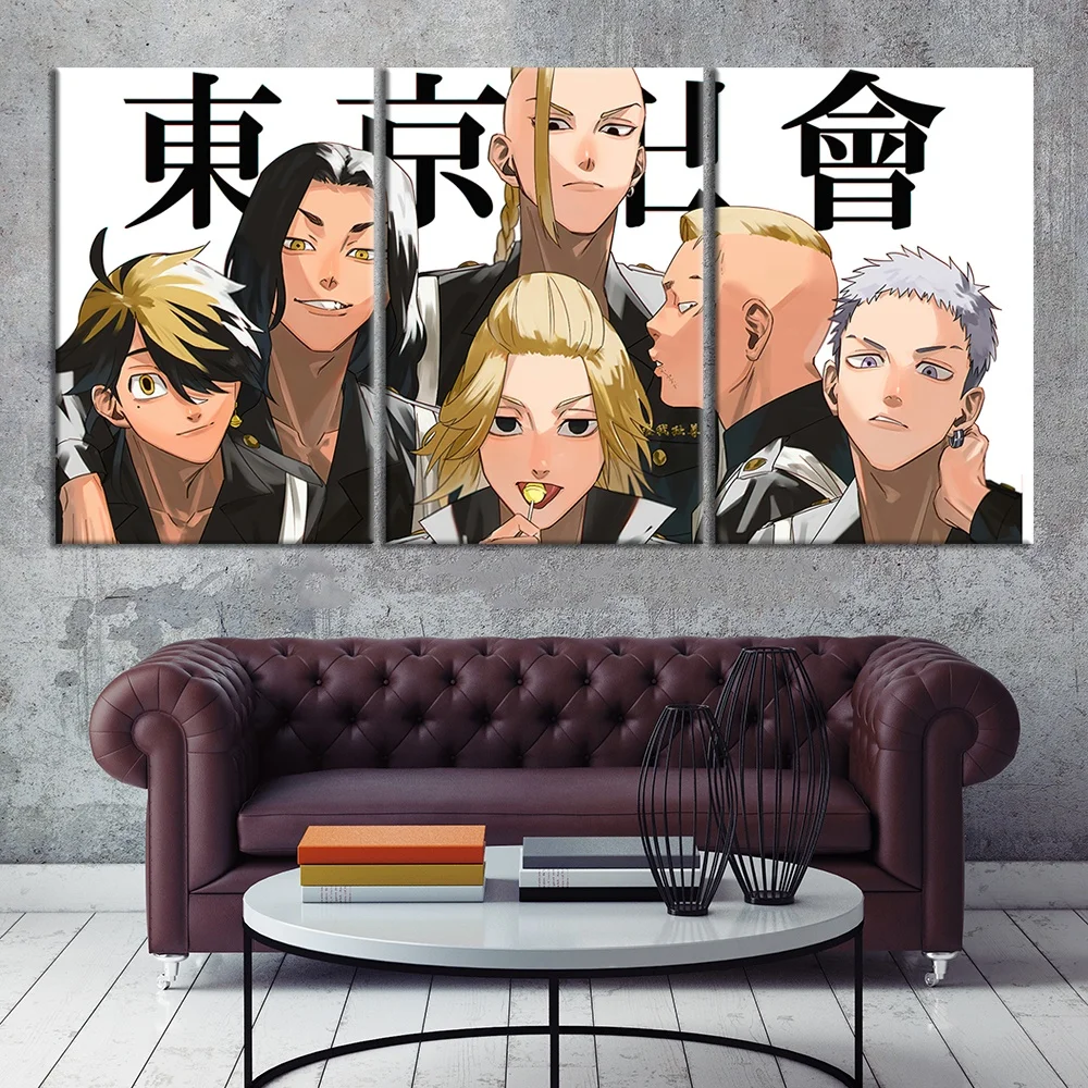 

New Design Tokyo Revengers Anime Canvas Characters Collection Manga Poster Wall Painting Bedroom Decor, Multiple colours