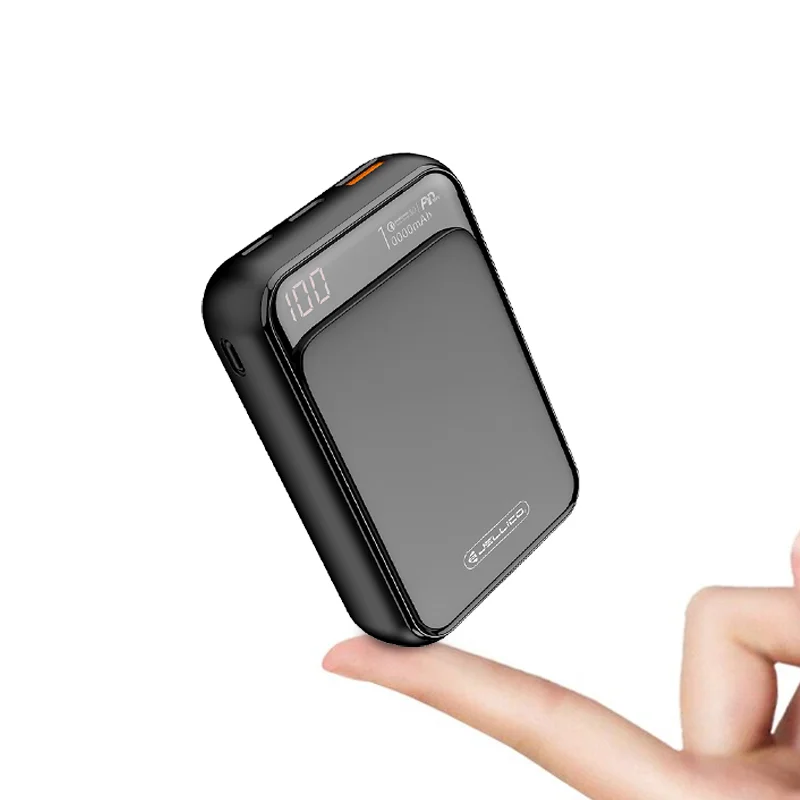 

New Products Wholesale Mini Portable LED Display Oem QC PD Power Banks 10000mah, Black