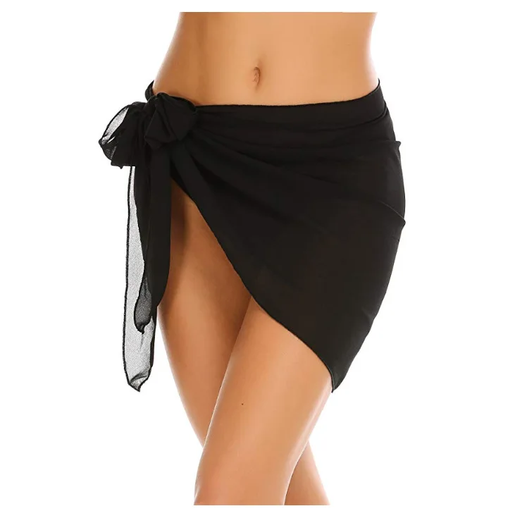

Women Short Sarongs Beach Wrap Sheer Bikini Wraps Chiffon Cover Ups for Swimwear S-3XL