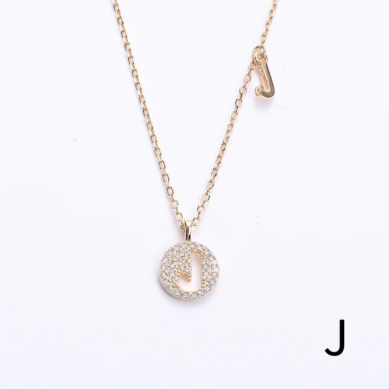 

Custom 18K Gold Pendant Tennis Jewelry 26 Cursive Letter Necklace