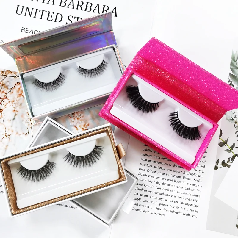 

Oem and custom natural 5d own brand top quality private label silk faux mink eyelashes