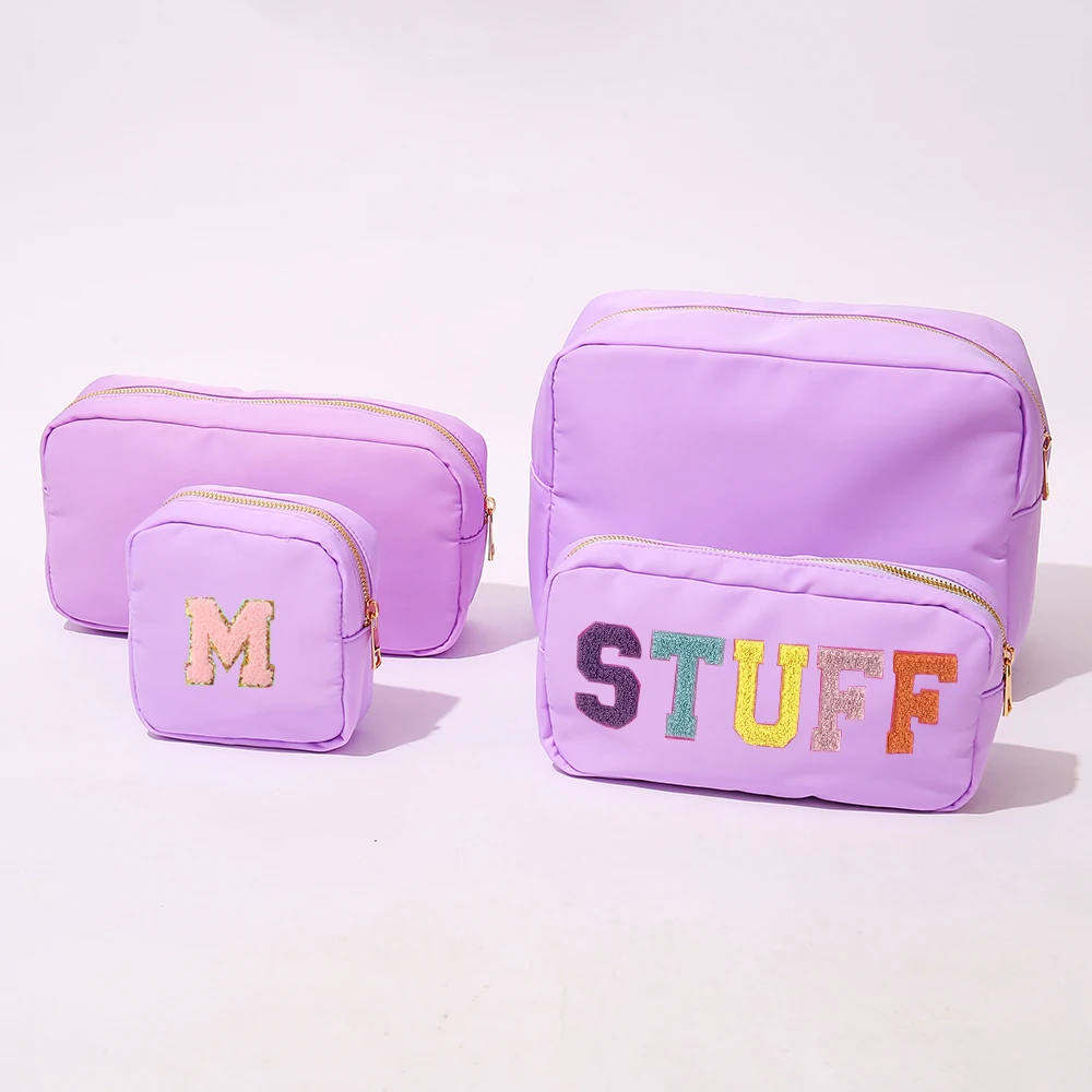 

2021 New Style stock No MOQ Nylon Pouch Bag Fashion Cosmetic Makeup Pouch Large Capacity Cosmetic Bag