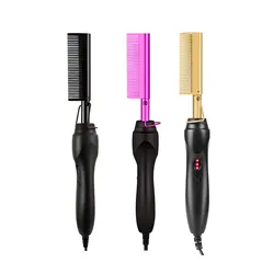 custom logo Hair Straightener Heat Pressing Combs 