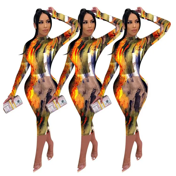 

Good Design Long Sleeves Fashion Clothes Fall New Womens Clothing Women long maxi Dress Casual Dresses