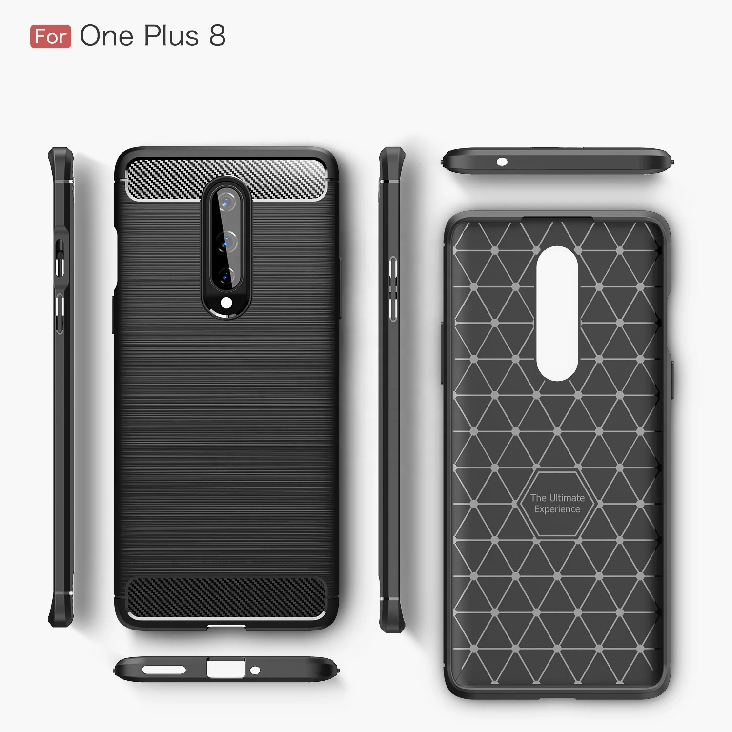 

Slim Soft Flexible TPU Brushed Carbon Fiber Pattern Shock Absorption Cases Cover For Oneplus 8, Multi-color, can be customized
